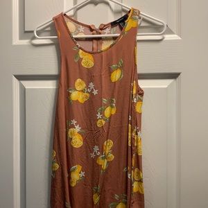 Coral dress with lemons